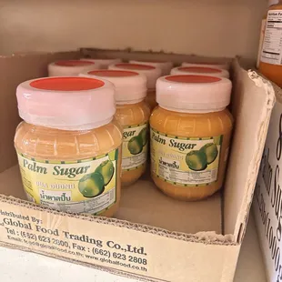 a variety of jars of food