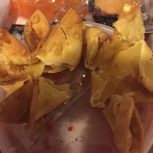 Thanks for the crab Rangoon with no filling in any of them