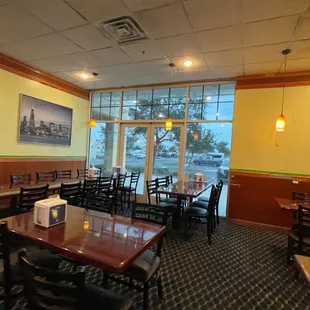 a view of the dining area