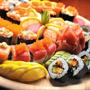 sashimi, sushi, sushi and sashimi, food