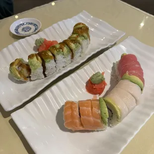 Rainbow roll and American Dream Roll