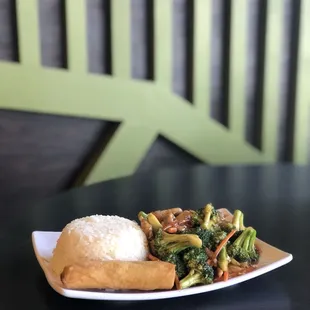 Happy Hour  Chicken Broccoli, Steam Rice &amp; Veggie Egg Roll $8 Everyday from 2-5pm