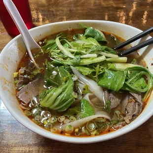 Spicy beef noodle soup
