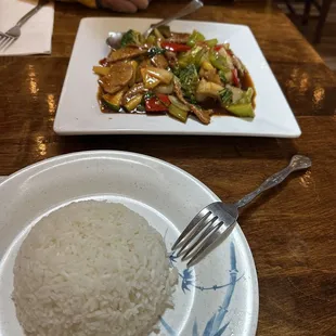 Veggies stir fry with beef