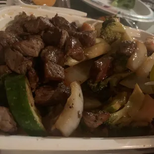 Chicken and steak hibachi