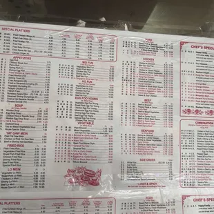 Food menu