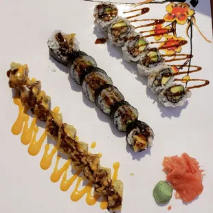 Spider roll, volcano roll