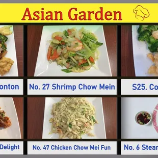 a variety of asian dishes