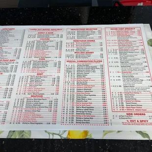 menu