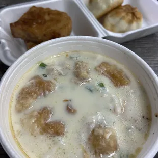 Salted soybean front, daikon cake and pan fried Bao (L to R)