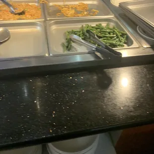 The amount of food and items they had for a party of five.