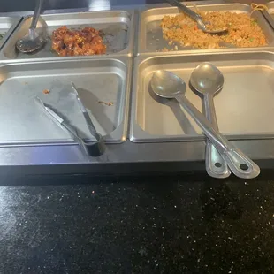 The amount of food and items they had for a party of five