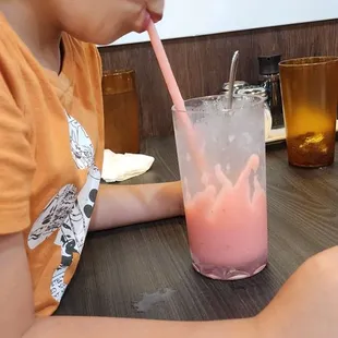 Strawberry smoothie. Everyone tried it and gave it a thumbs up