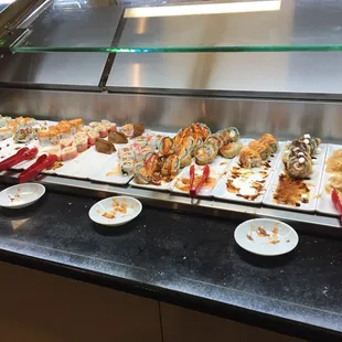 Well stocked sushi bar even on a busy Friday night!