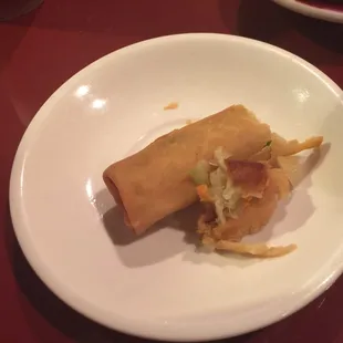 They call this a spring roll.  The ingredients say otherwise.   Horrible tasting.  I trashed it.