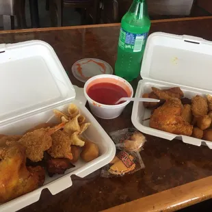 The pu pu tray. All this for like $10! Sort of an appetizer sampler.