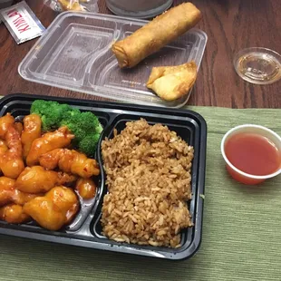 Orange chicken combo