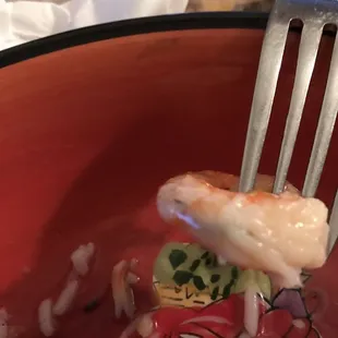 Black uncleared vein in shrimp