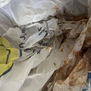 The sauce to my chicken meal was all over the bag. Hardly no chicken horrible meal and expensive