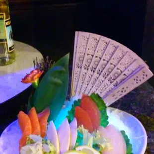 Salmon, White Tuna, and Yellowtail sashimi!
