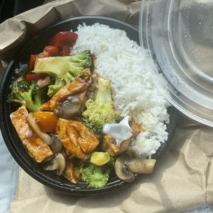 Garlic sauce tofu (no eggplant, add mushroom)