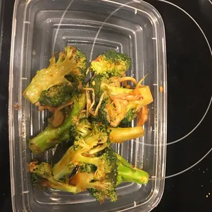 broccoli in a plastic container