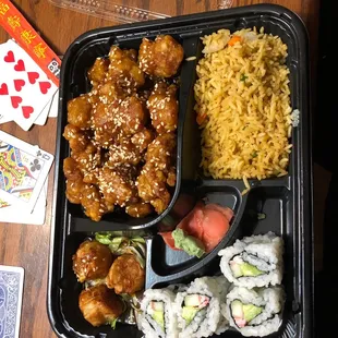 Sesame chicken bento box