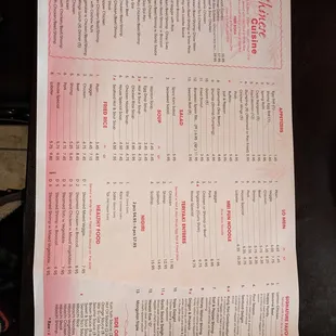 menu