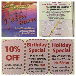 Shows location, hours, and even some of the recent coupons to take advantage of!