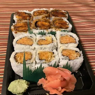 Sweet Potato Roll &amp; Spicy Salmon Roll