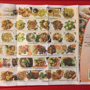 Back side of takeout menu