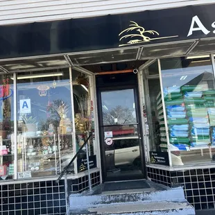 the entrance to the store