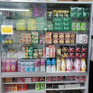 a variety of products on display