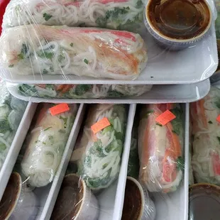 House made spring rolls were tasty.