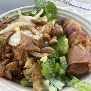 Spicy Chicken Verm Noodle Salad &amp; Egg Roll