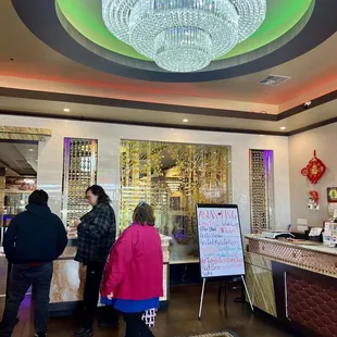 Beautiful chandelier as you enter the restaurant