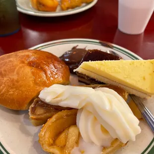 Apple strudel with ice cream, chocolate pudding and more desserts