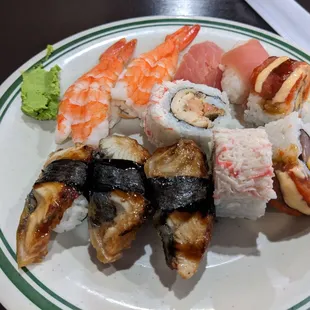 Plate of sushi at Asian King Buffet, Waxahachie