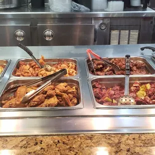 chicken wings and fried chicken, interior