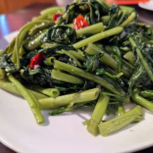 F4. Sauteed Ong Choy. $15.99.