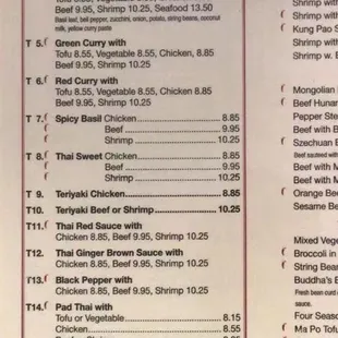 menu