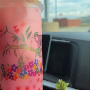 Strawberry Milk Tea with Bubble