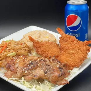 T1. Teriyaki Chicken &amp; Panko Shrimp w/ Meal