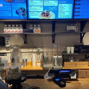 menus on a large screen