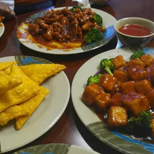 Szechuan Tofu, General Tso Crab Ragoon