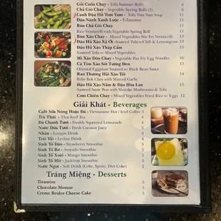 menu