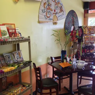 a table and chairs