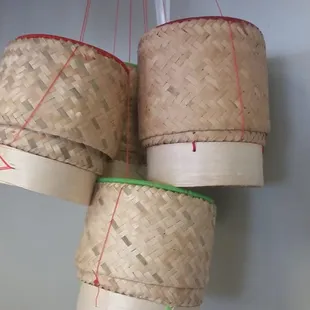 Lots of authentic Laotian baskets