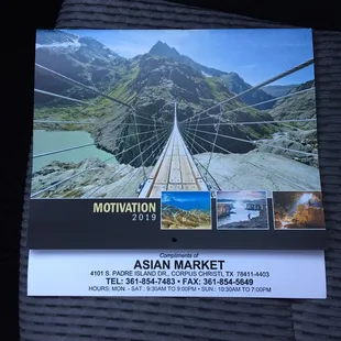 My free calendar from Asian Market!!