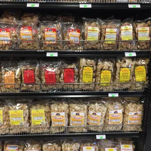 a variety of baked goods on display